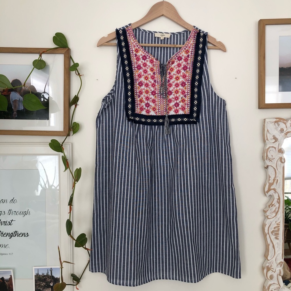 Navy and white dress